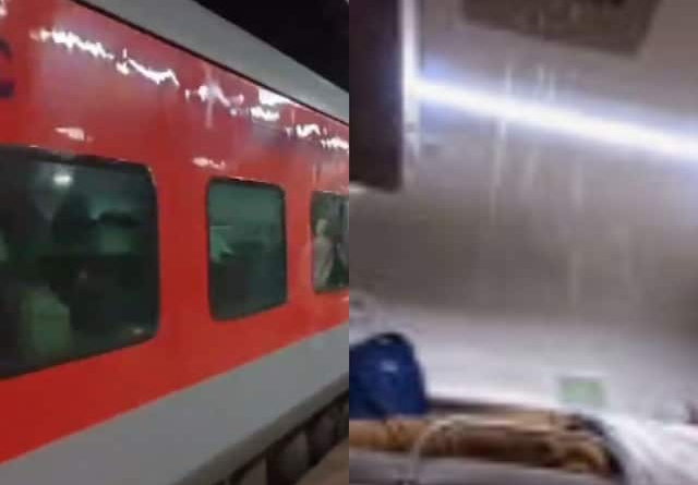 Water Leakage in Train: AC Coach on Jabalpur-Nizamuddin Express Flooded with Rainwater