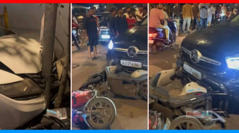 Viral video: Mercedes Benz GLC Hits Scooters in Bandra, Driver Tries to Escape