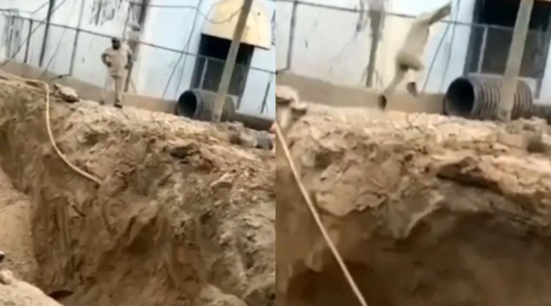 Viral Video: Man’s Epic Leap as Ground Collapses Sparks Hilarious Comments Online